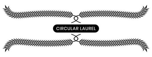 Black laurel wreath with a white background. vector