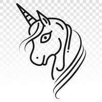 Magical unicorn - legendary mythical creature flat icon for apps and websites vector