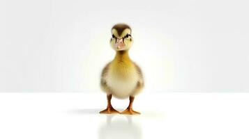 Photo of a duck on white background. Generative AI