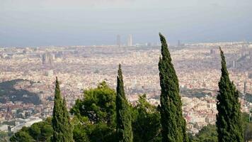 A panoramic view of a city from a hilltop video