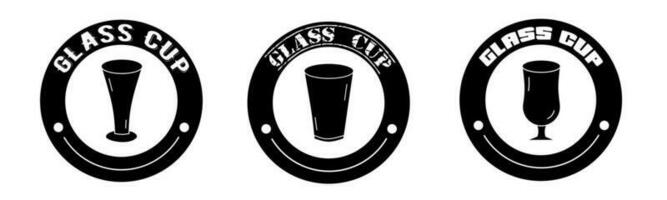 Glass cup product sale icon vector illustration. Design for shop and sale banner business.