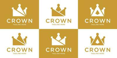 logo design crown modern template gold abstract vector