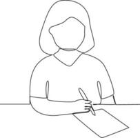 Continuous one line drawing of Freelancer working from home or beach at relaxed pace, convenient workplace concept. Doodle vector illustration.