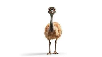 Photo of a ostrich on white background