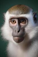 Close up photo of Vervet Monkey . Generative AI