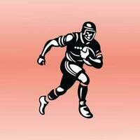 Vector Illustration of a Rugby Player on Pink