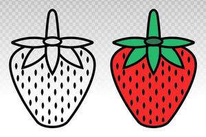 Strawberry fruit or strawberries vector flat icon