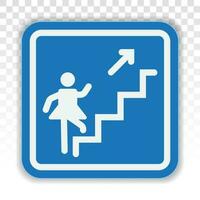 Stairs steps or staircase or stairwell sign line art vector icon for apps or website