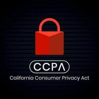 California Consumer Privacy Act or CCPA symbol with lock illustration for editorial and websites vector