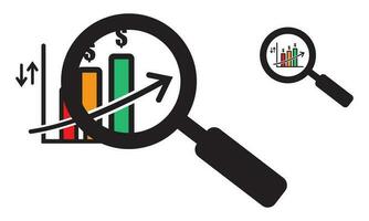 negocio financiero investigación o ver bar grafico vector plano íconos para aplicaciones y sitios web en un transparente antecedentes