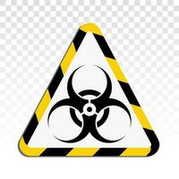 Biohazard or biological hazard warning sign or symbol flat vector icon for apps and websites