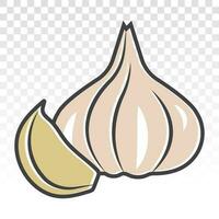 Fresh garlic bulbs or allium sativum flat colours icons for apps and websites vector