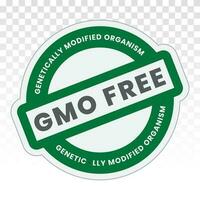 genetically modified organism GMO  free or non GMO food packaging  sticker labels vector