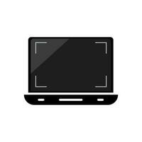 Laptop with a blank screen and isolated on a white background. mock-up template design, vector illustration elements.