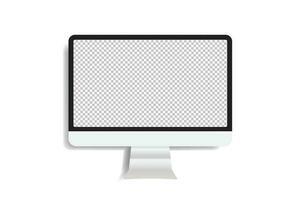 realista computadora monitor monitor con un blanco pantalla en un blanco antecedentes vector