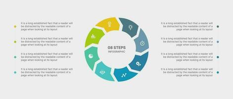 Circle Infographic Template Design Element With 8 Steps or Options vector