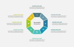 Circle Infographic Template Design Element With 8 Steps or Options vector