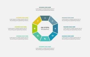 Circle Infographic Template Design Element With 8 Steps or Options vector