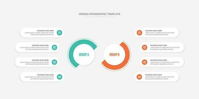 comparación vs versus infografía modelo diseño vector