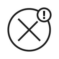 rejected or cancelled notices line art icon for apps or websites vector