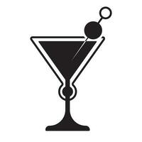 martini bebidas con cóctel lentes plano icono para aplicaciones y sitio web vector