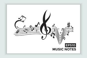 music scale or music note sign or symbol. musical scale icons element vector for banner material, background.