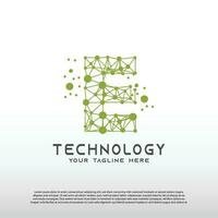 Technology logo with initial E letter, network icon -vector vector