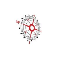 Compass logo design. pointer north, south, east, west, compass symbol. direction sign. vector element illustration.