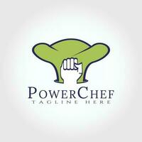 Food logo, power chef icon concept -vector vector