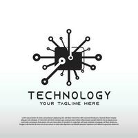 Technology logo with circuit board concept.illustration element -vector vector