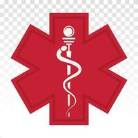 Medical alert emergency or ems flat icon for apps and websites vector