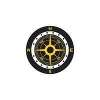 Compass logo design. pointer north, south, east, west, compass symbol. direction sign. vector element illustration.