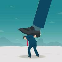 Businessman are stepped on by the big feet of other businessman vector illustration