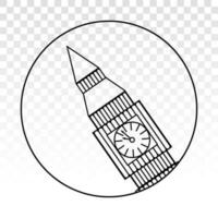 icono de la torre de ben grande vector