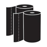 Disposable paper towel flat vector icon for apps and websites