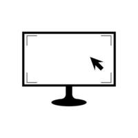 monitor con un blanco y aislado pantalla con un blanco antecedentes. Bosquejo modelo diseño, vector ilustración elementos.