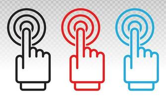 Hand touch or gesture tap flat icon for apps and websites vector