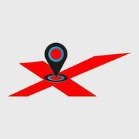 pin icon on the map with a white background vector