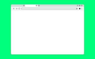 Simple white Web browser window with a green background. vector