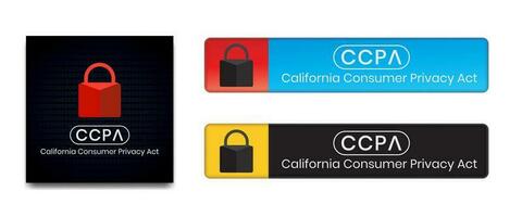 California Consumer Privacy Act or CCPA symbol with lock vector