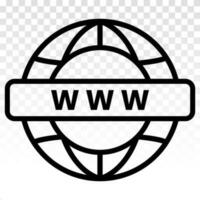 visit internet online or www web page line art vector icon for apps and website