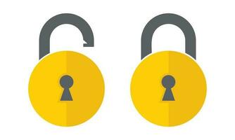 Unlock key and Lock closed. Padlock symbol for app or website vector