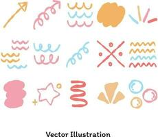 Set of colorful vector doodle for decoration