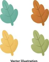 Set of vector cute leaves for Autumn