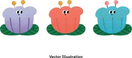 Set of vector cute flower for decoration