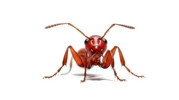 Photo of a fire ant on white background. Generative AI