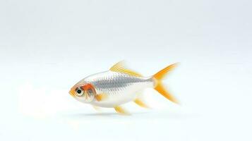 foto de un tetra pescado en blanco antecedentes. generativo ai