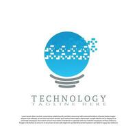 Technology logo with light bulb concept. bulb idea. technology and network icon -vector vector