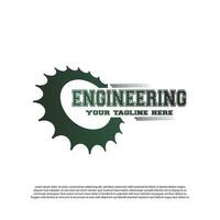 engineering logo with gear concept. mechanic sign or symbol. technology icon -vector vector