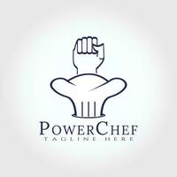Food logo, power chef icon concept -vector vector
